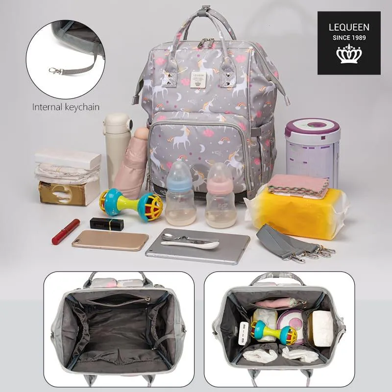 Lequeen Diamond 7th Edition Waterproof Diaper Bag - Original Unicorn Design