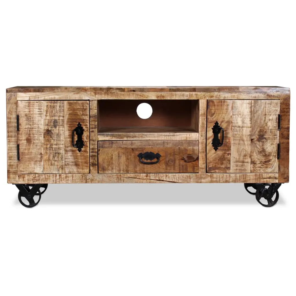 vidaXL TV Cabinet Rough Mango Wood 120x30x50 cm