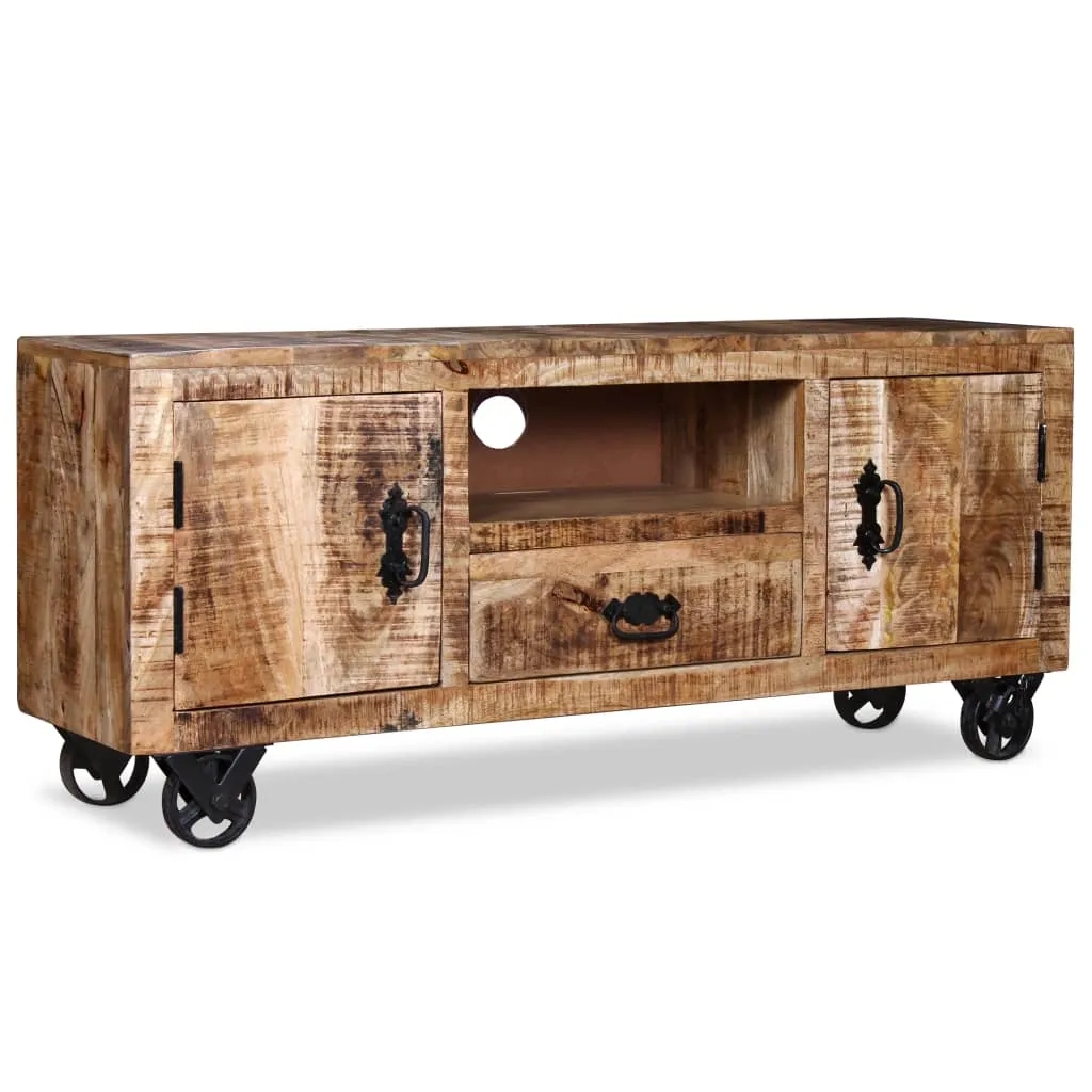 vidaXL TV Cabinet Rough Mango Wood 120x30x50 cm