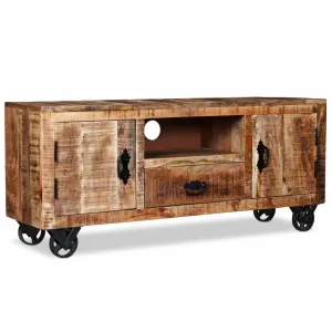 vidaXL TV Cabinet Rough Mango Wood 120x30x50 cm