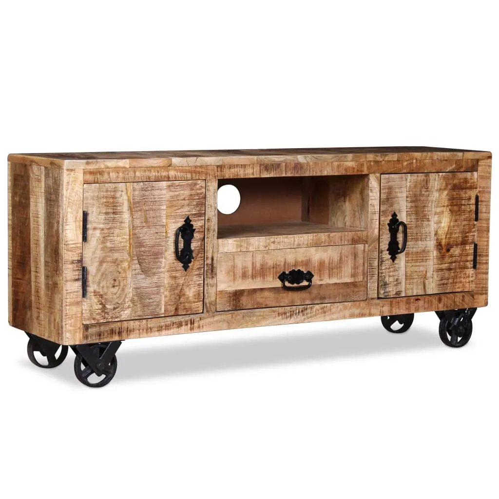 vidaXL TV Cabinet Rough Mango Wood 120x30x50 cm
